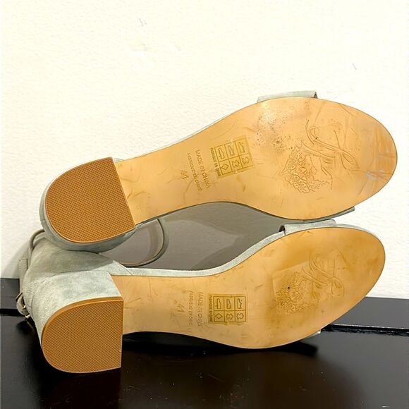 Free People Light Blue Suede Heeled Sandals Sz 41 - Picture 8 of 8
